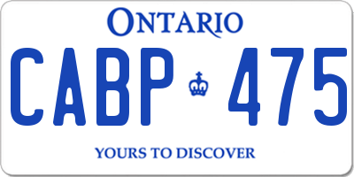 ON license plate CABP475