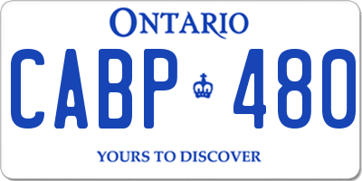 ON license plate CABP480