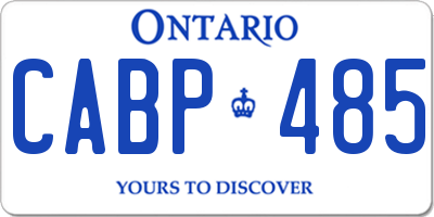 ON license plate CABP485