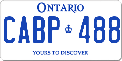 ON license plate CABP488