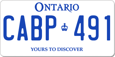 ON license plate CABP491