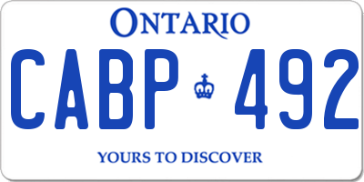 ON license plate CABP492