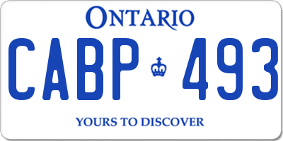 ON license plate CABP493