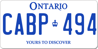 ON license plate CABP494