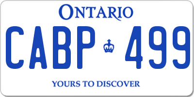 ON license plate CABP499