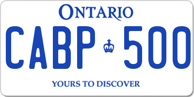 ON license plate CABP500