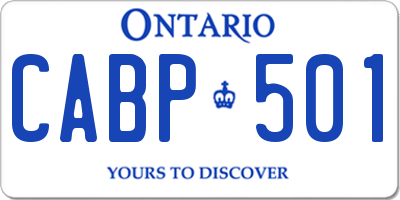 ON license plate CABP501