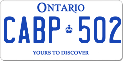 ON license plate CABP502