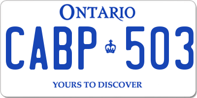 ON license plate CABP503