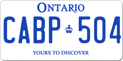 ON license plate CABP504