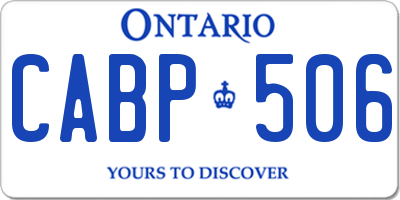 ON license plate CABP506