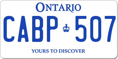 ON license plate CABP507