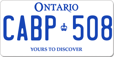 ON license plate CABP508