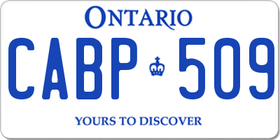 ON license plate CABP509