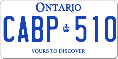 ON license plate CABP510