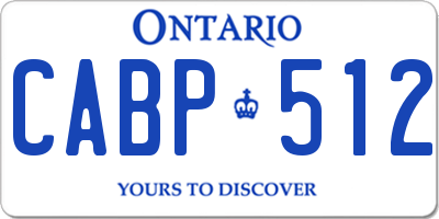 ON license plate CABP512