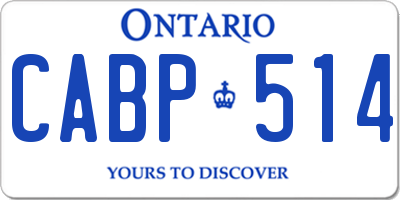 ON license plate CABP514