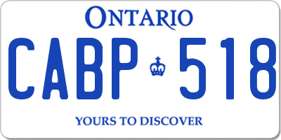 ON license plate CABP518