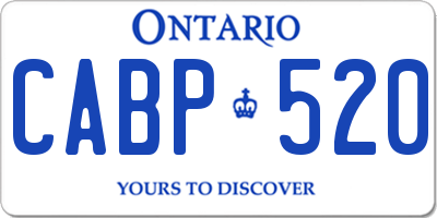 ON license plate CABP520