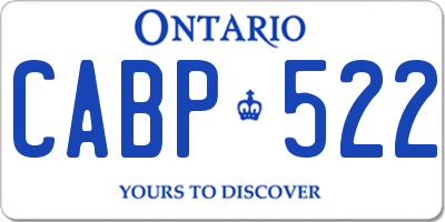 ON license plate CABP522