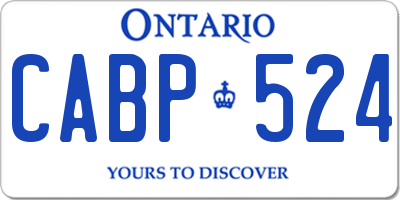 ON license plate CABP524