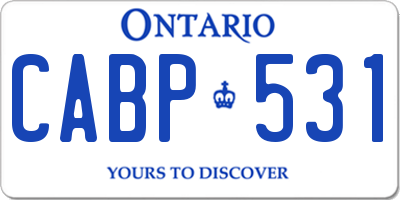 ON license plate CABP531