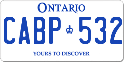 ON license plate CABP532