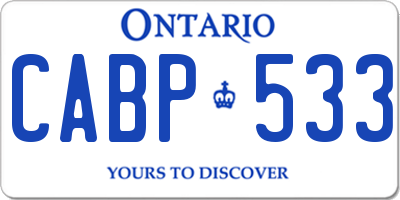 ON license plate CABP533