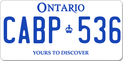 ON license plate CABP536