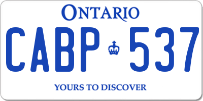 ON license plate CABP537