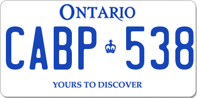 ON license plate CABP538