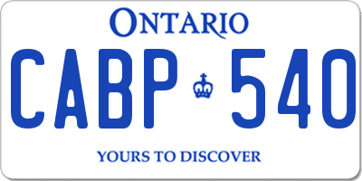 ON license plate CABP540