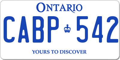 ON license plate CABP542