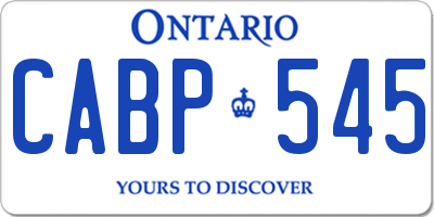 ON license plate CABP545