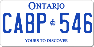 ON license plate CABP546