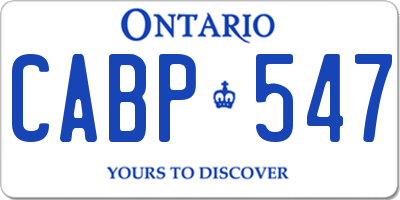 ON license plate CABP547