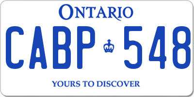 ON license plate CABP548