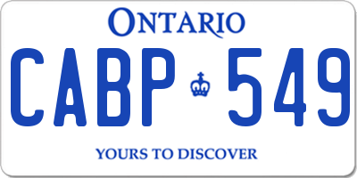 ON license plate CABP549