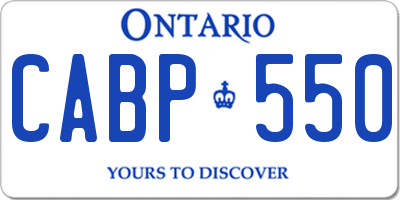 ON license plate CABP550