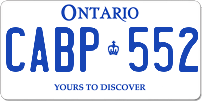 ON license plate CABP552