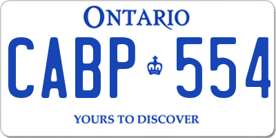 ON license plate CABP554