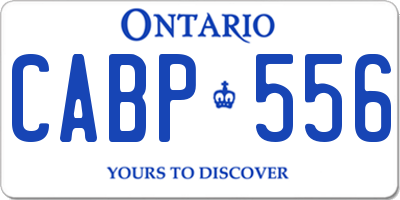 ON license plate CABP556