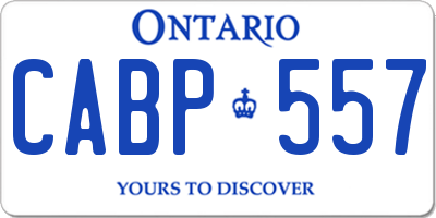 ON license plate CABP557