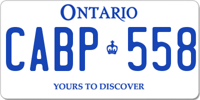 ON license plate CABP558