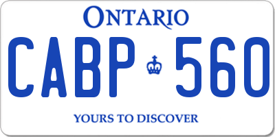 ON license plate CABP560