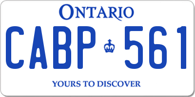 ON license plate CABP561