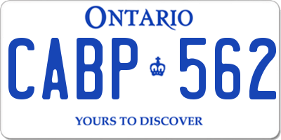 ON license plate CABP562