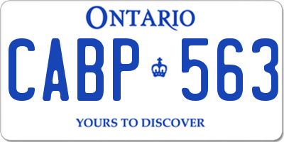 ON license plate CABP563