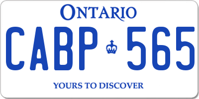 ON license plate CABP565