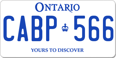 ON license plate CABP566